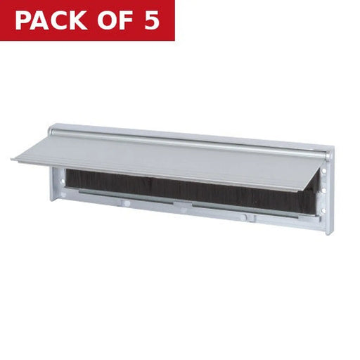 Centurion Warmseal Draught Excluder Letterplate Tidy, Silver Effect, 76mm x - Pack of 5