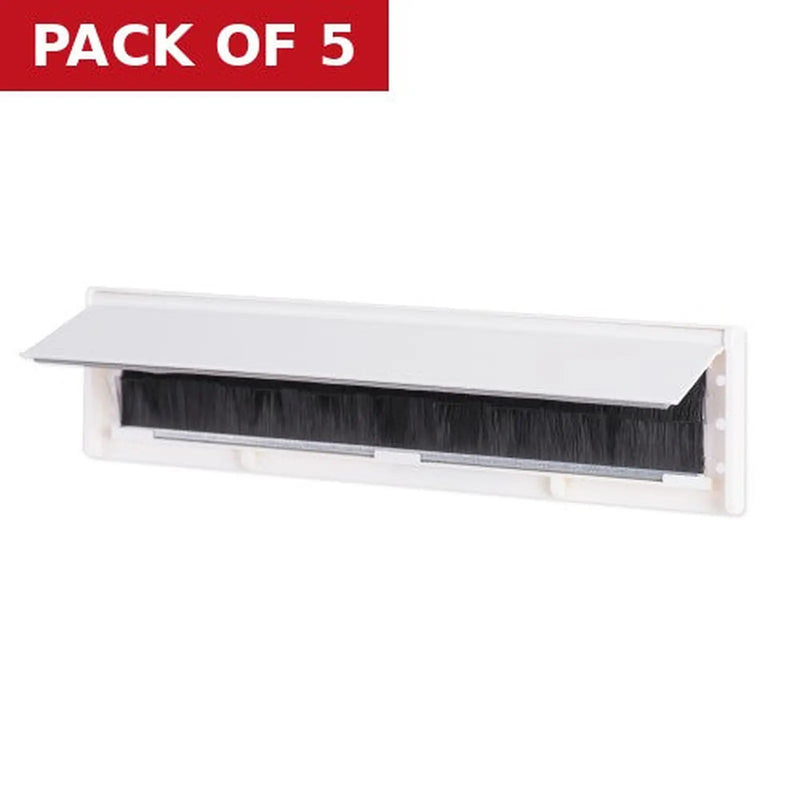 Centurion Warmseal Draught Excluder Letterplate Tidy, White, 76mm x 292mm - Pack of 5