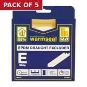 Centurion Warmseal 'E' Profile Long-life Foam Draught Excluder, White, 5m - Pack of 5
