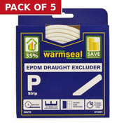 Centurion Warmseal 'P' Profile Long-life Foam Draught Excluder, White, 5m - Pack of 5