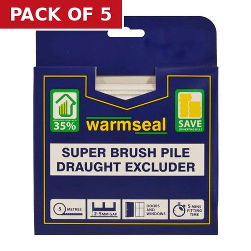 Centurion Warmseal Super Brush Pile, White, 5m - Pack of 5