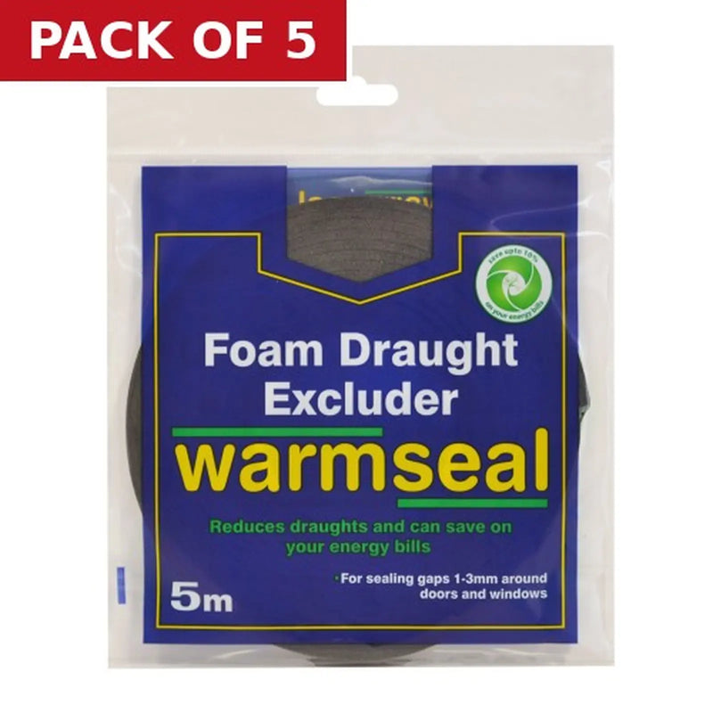 Centurion Warmseal Weather seal Sealing Strip, Black, 5m - Pack of 5