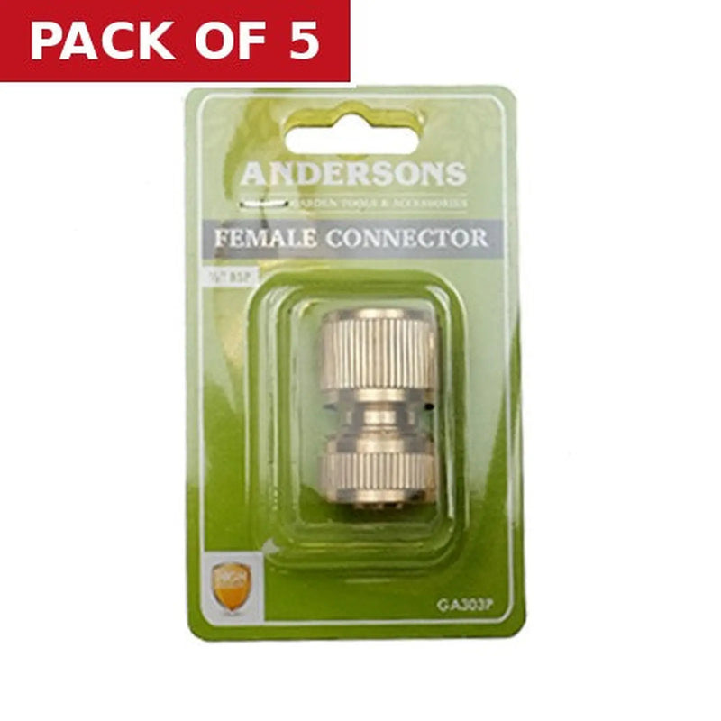 Centurion Brass Female Quick Fix Connector, 1/2" BSP - Pack of 5