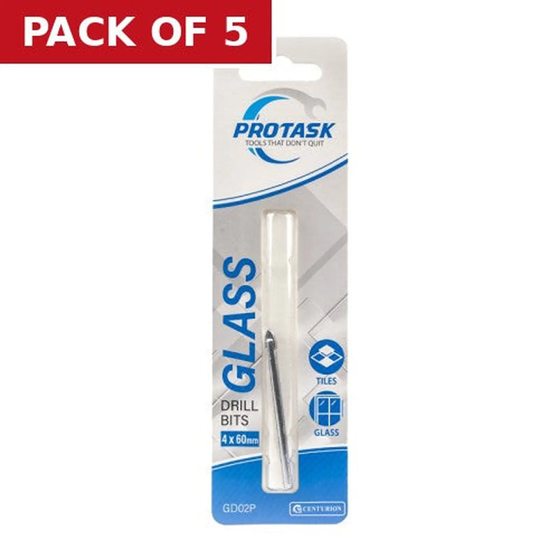 Centurion ProTask Tile & Glass Drill Bit 4mm x 60mm - Pack of 5