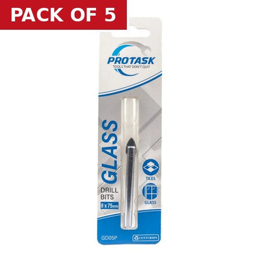 Centurion ProTask Tile & Glass Drill Bit 8mm x 75mm - Pack of 5