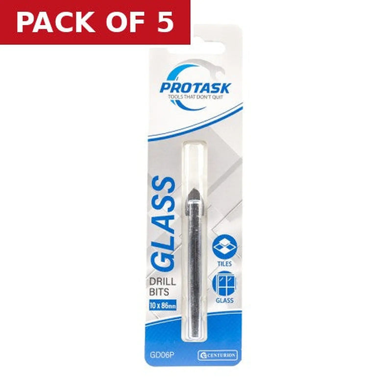 Centurion ProTask Tile & Glass Drill Bit 10mm x 86mm - Pack of 5