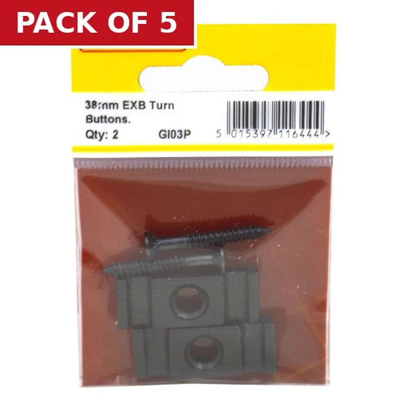 Centurion Steel Turn Buttons, Epoxy Black, 40mm - Pack of 5