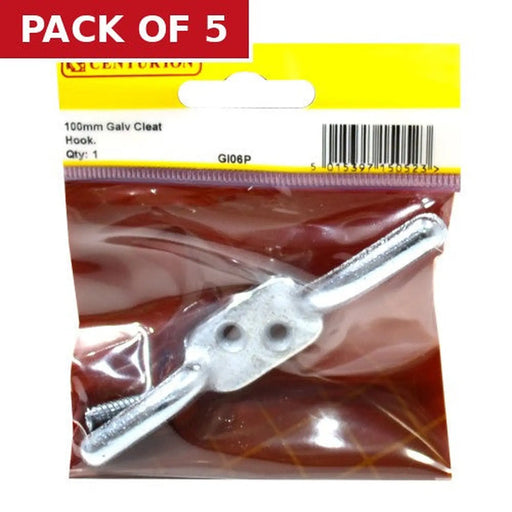 Centurion 100mm (4") Galvanised Cleat Hook - Pack of 5