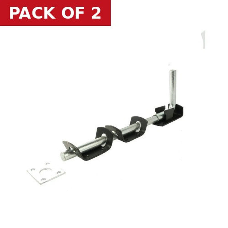 Centurion Garage Door Bolts, Epoxy Black, 300mm - Pack of 2