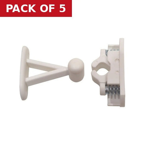 Centurion White Plastic Door Catch - Pack of 5