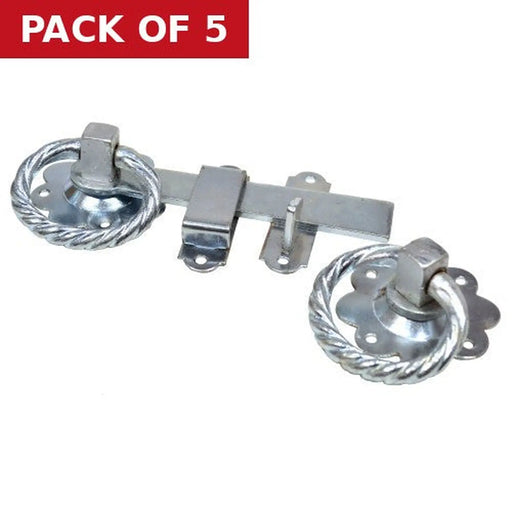 Centurion Twisted Ring Gate Latch, Zinc Plated, 150mm - Pack of 5