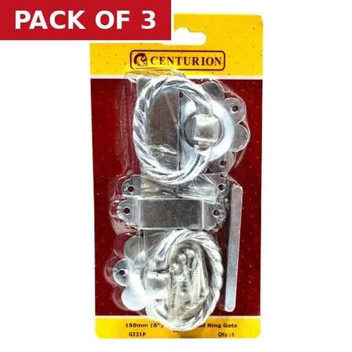 Centurion 150mm (6")  BZP Twisted Ring Gate Latch - Pack of 3