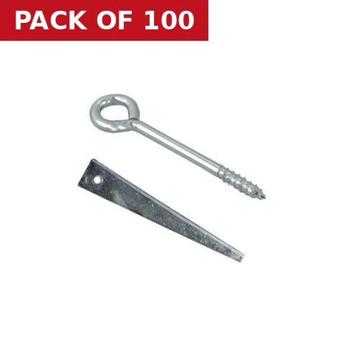 Centurion Screw In Steel Vine Eyes - Zinc Plated - 100mm x 18mm - Pack of 100