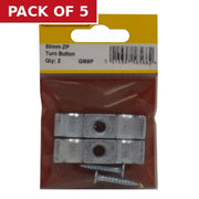 Centurion Steel Turn Buttons, Zinc Plated, 50mm - Pack of 5