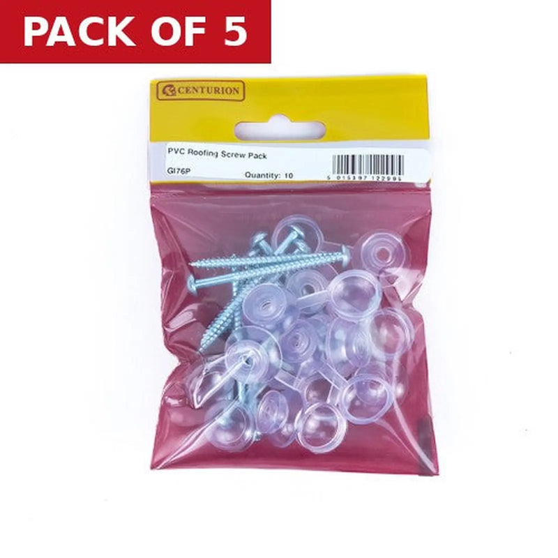 Centurion PVC Roofing Screw Pack (Pack of 10) - Pack of 5