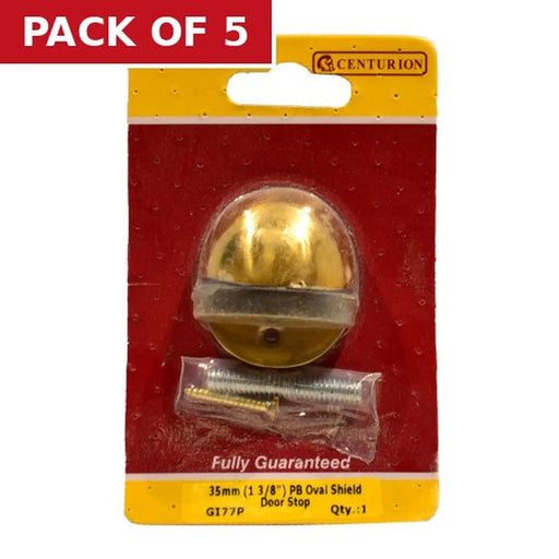 Centurion 35mm (1 3/8") PB Oval Shield Door Stop - Pack of 5