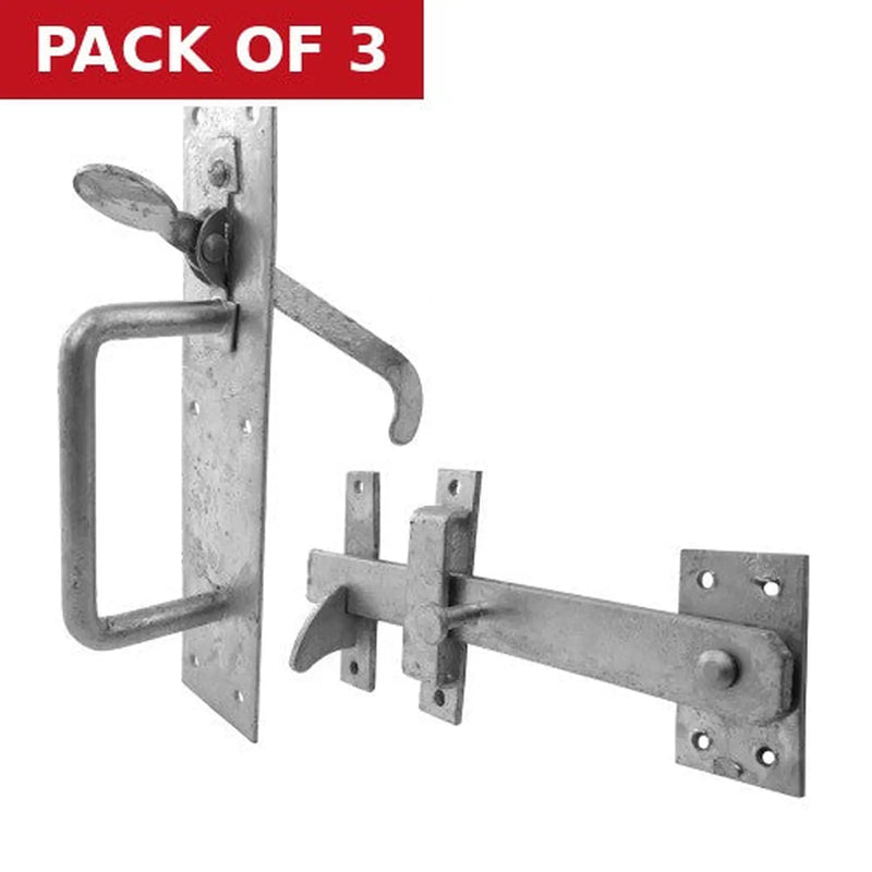 Centurion Heavy Galvanised Suffolk Latch, 200mm - Pack of 3
