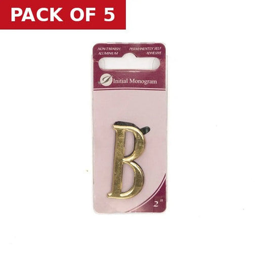 Centurion 1 1/2" Gold Effect Letter B - Pack of 5