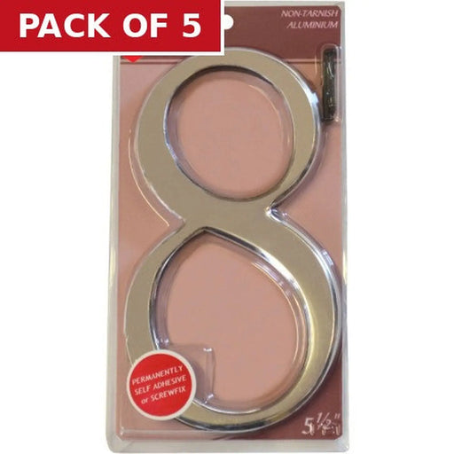 Centurion Glass/Silver Numbered Plaque 8 - Pack of 5