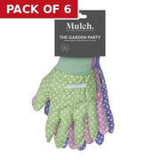Centurion Mulch 'Garden Party' Gardening Gloves Size Medium - 3 Pairs - Pink, - Pack of 6