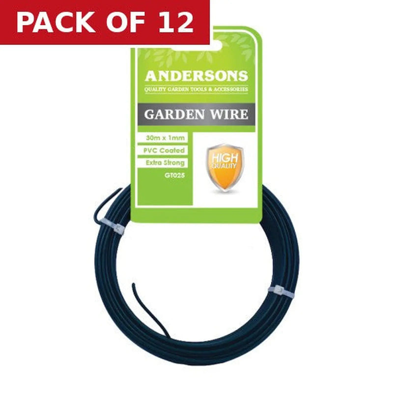Centurion PVC Coated Garden Wire, Green, 30m x 1mm - Pack of 12