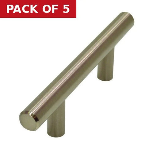 Centurion T Bar Brushed Nickel 64mm - Pack of 5
