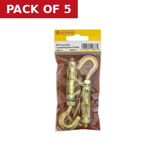 Centurion M6 Expanding Hook Bolt  (Pack of 2) - Pack of 5