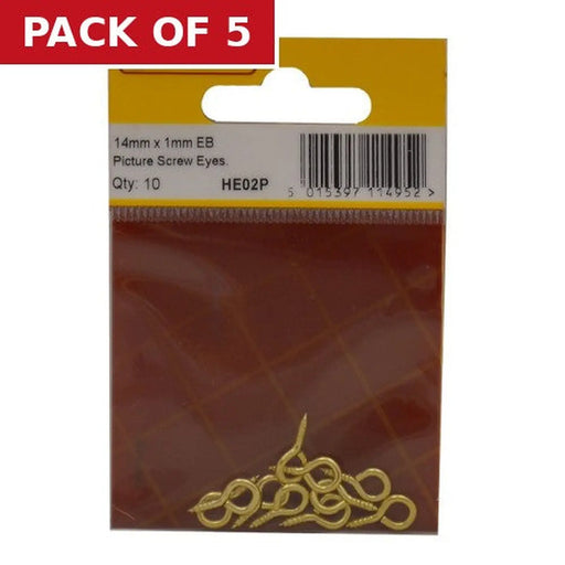 Centurion 14mm x 1mm EB Picture Screw Eyes (Pack of 10) - Pack of 5