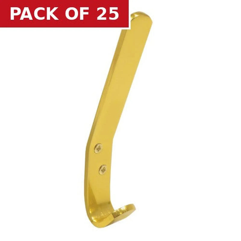 Centurion 125mm Flat Pattern Hat & Coat Hook - Gold Anodised Aluminium - Pack of 25