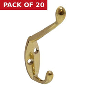 Centurion 105mm Die Cast Hat & Coat Hook - Brass - Pack of 20