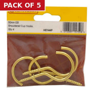 Centurion 50mm EB Shouldered Cup Hooks (Pack of 4) - Pack of 5