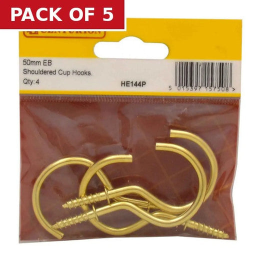 Centurion 50mm EB Shouldered Cup Hooks (Pack of 4) - Pack of 5