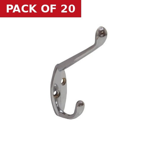 Centurion 105mm Die Cast Hat & Coat Hook - Chrome Plated - Pack of 20