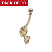 Centurion 130mm Premium Ball End Hat & Coat Hook - Brushed Nickel - Pack of 10
