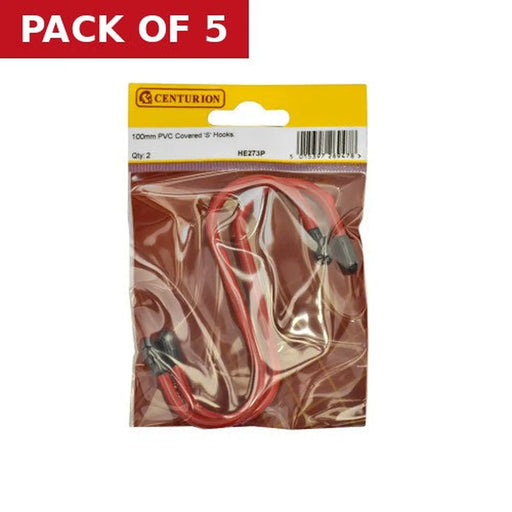 Centurion 100mm PVC Covered 'S' Hooks (Pack of 2) - Pack of 5