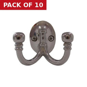 Centurion Premium Ball End Double Robe Hook - Chrome Plated - Pack of 10