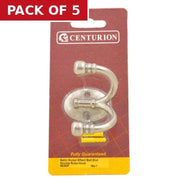Centurion Premium Ball End Double Robe Hook - Satin Nickel - Pack Qty 1 - Pack of 5