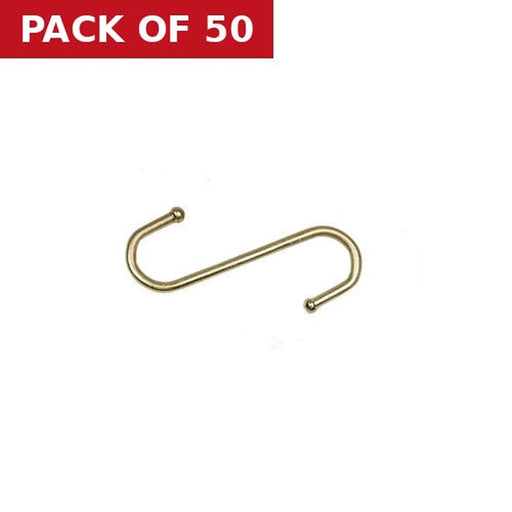 Centurion 95mm Brassed Ball End 'S' Hook - Pack of 50