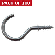 Centurion 38mm ZP Shouldered Cup Hooks - Pack of 100