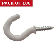 Centurion 19mm White PVC Shouldered Cup Hooks - Pack of 100