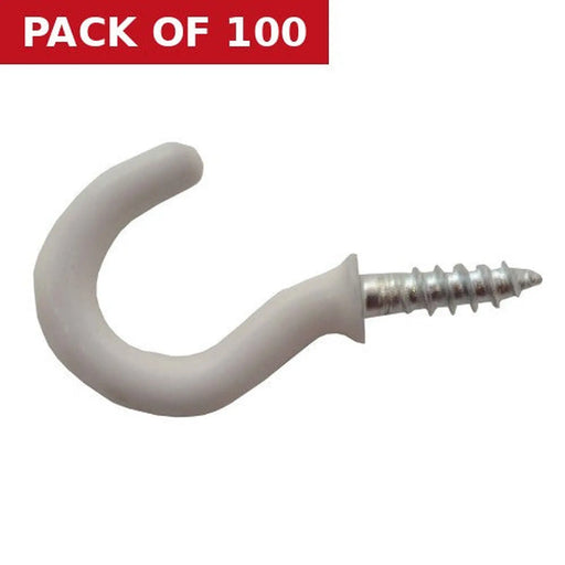Centurion 19mm White PVC Shouldered Cup Hooks - Pack of 100