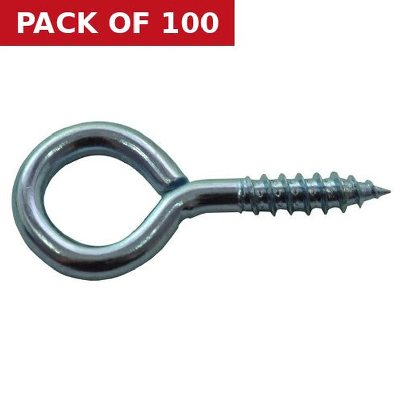 Centurion Steel Screw Eyes - Zinc Plated - 55mm x 5mm - Pack of 100