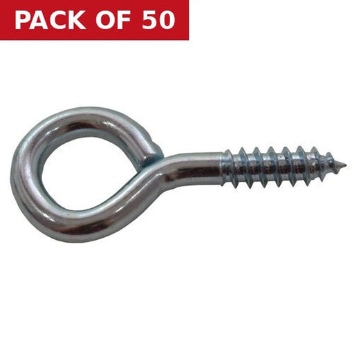 Centurion Steel Screw Eyes - Zinc Plated - 75mm x 18mm - Pack of 50