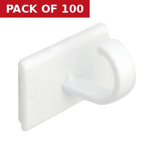 Centurion 30mm x 20mm White Self Adhesive Cup Hooks - Pack of 100