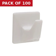 Centurion 32mm x 32mm Plastic Self Adhesive Hooks - Pack of 100