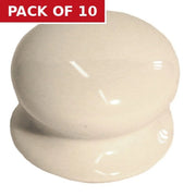 Centurion Porcelain Cupboard and Wardrobe Knobs, White, 50mm Dia. - Pack of 10