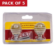 Centurion Glass Swirl Knob, Chrome Plated, 30mm Dia. - Pack of 5