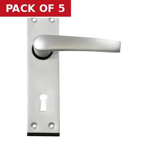 Centurion Oxford Lever Lock Set, Satin Anodised Aluminium, 143mm x 38mm - Pack of 5