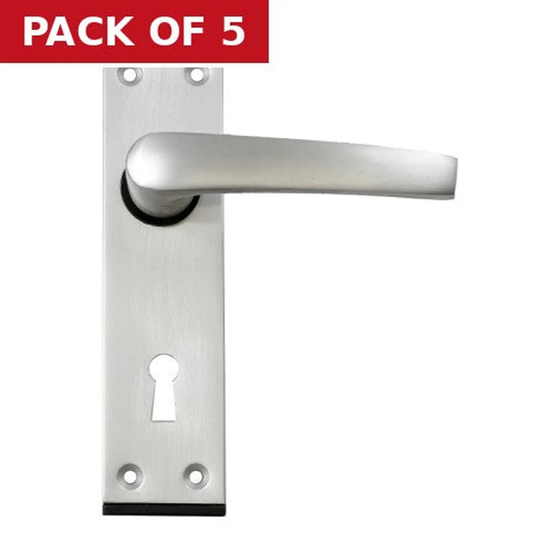 Centurion Oxford Lever Lock Set, Satin Anodised Aluminium, 143mm x 38mm - Pack of 5