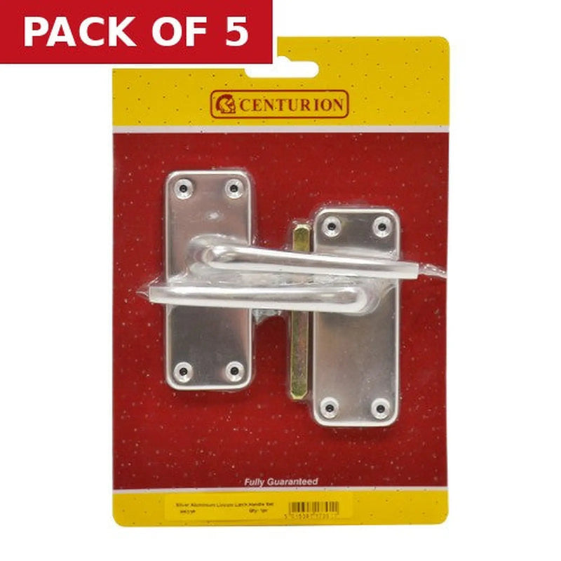 Centurion Lincoln Lever Lock Set, Polished Anodised Aluminium, 100mm x 40mm - Pack of 5